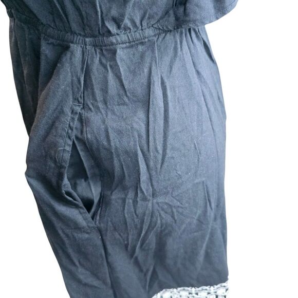 Old Navy -716‎ NWT Black Waist-Defined Flutter-Sleeve Tie-Back Mini Dress Small - Picture 8 of 12